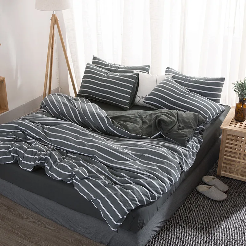 

Ms.O Home Textile Plaid Duvet Cover Set Cotton Stripe Plaid Geometric Printed Designer Bedding Set Check Bedroom Bed Linen