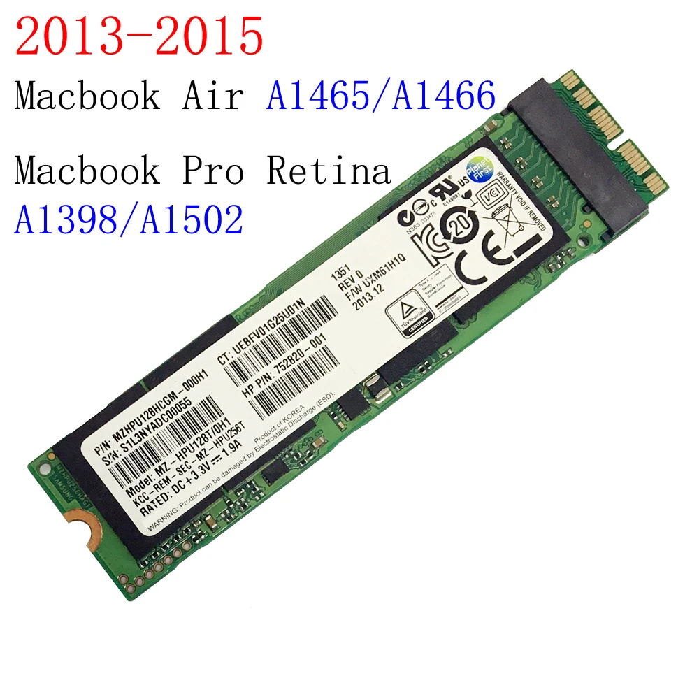 Macbook Pro retina A1398 A1502 128GB 256GB SSD жесткий диск Macbook Air 2013 A1465 A1466 128G 256G Твердотельный Накопитель SSD