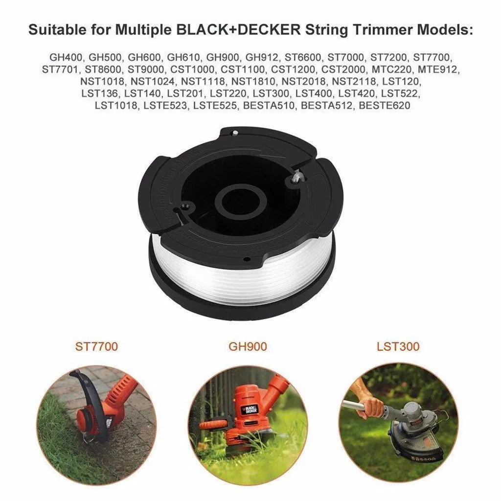 1/4 шт. Сменный триммер лески для BLACK + DECKER сорняков садовый инструмент #5 |