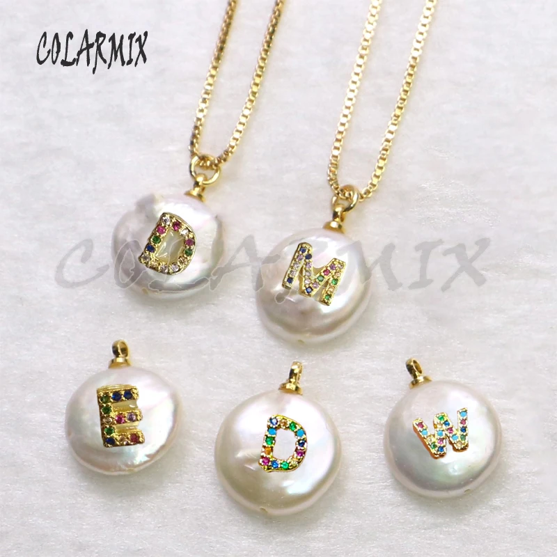 

10 pieces pearl charm with 26 letter pearl pendants necklace pearl charm accessories for women pearl jewelry accessories 9411