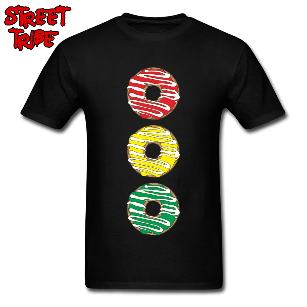 donuts traffic light Boy Slim Fit Slim Fit Tops Shirts Crewneck Labor Day Pure Cotton T Shirt Fitness Tight Short Sleeve T Shirt donuts traffic light black