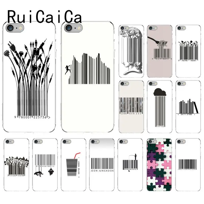 RuiCaiCa Fun штрих-код искусство интересный ТПУ Мягкий силиконовый чехол для телефона