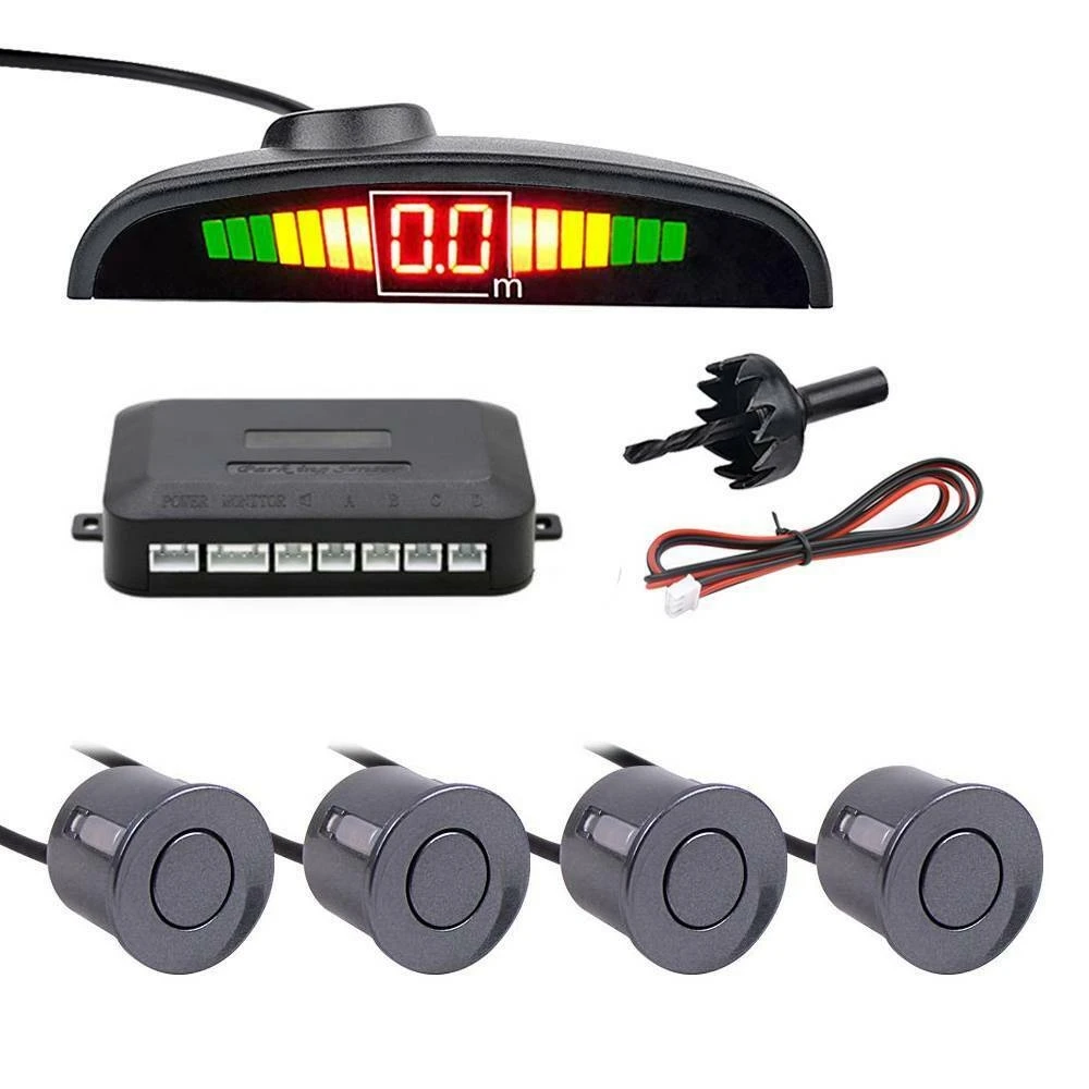 

Car Reversing Radar 12V With 4 Parking Sensor Ultrasonic Radar Detection Standby Radar Monitoring System Reversing Accessories