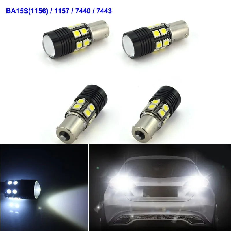 

Turn Signals Reversing Brake DC12V White BA15S 1156 1157 7440 7443 5050LED Car LED Lamps Lights Source