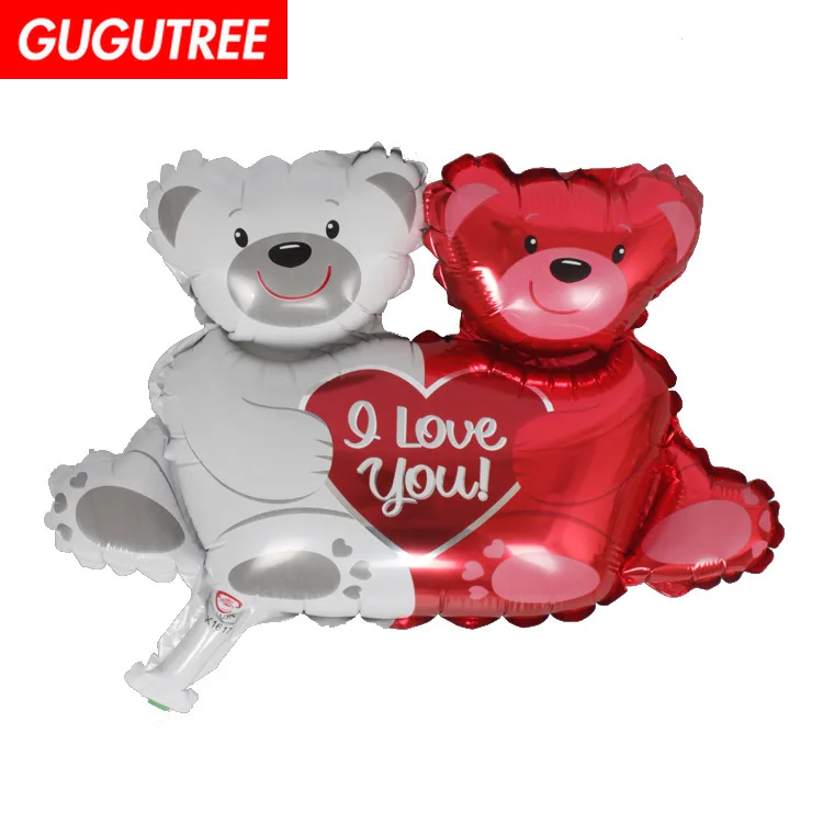 

GUGUTREE PARTY 45cm red silver bear foil ballon wedding event christmas halloween festival birthday party HY-153