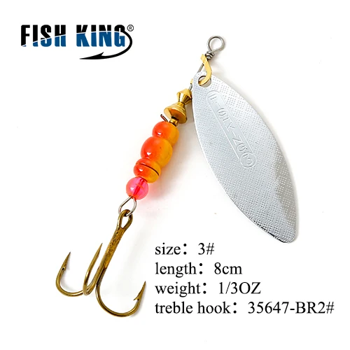 Fishing King 4 цвета 0#-5# spinner ложка приманки с металлической жесткой приманкой с тройным крючком рыболовные снасти Pesca - Цвет: Армейский зеленый
