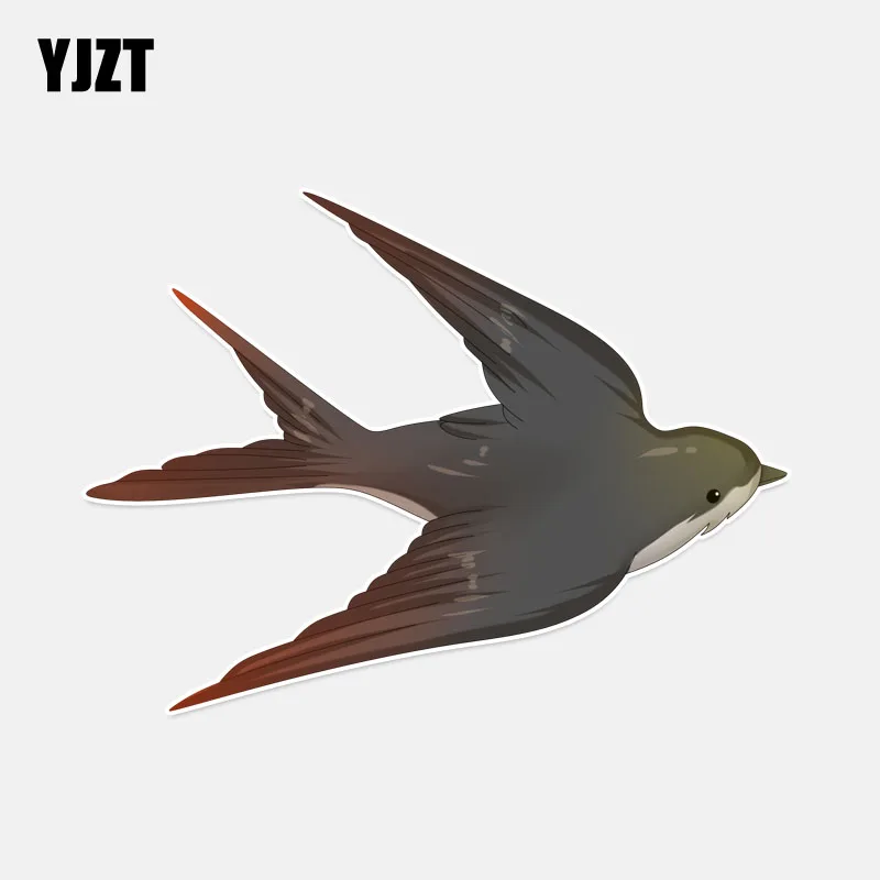 

YJZT 14.5*10.7CM Coolest Swallow Birds Colored PVC Decor Car Sticker 11A0272