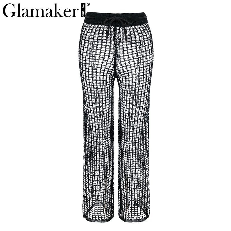 Glamaker белые сетчатые на шнуровке спортивные штаны сексуальные для женщин
