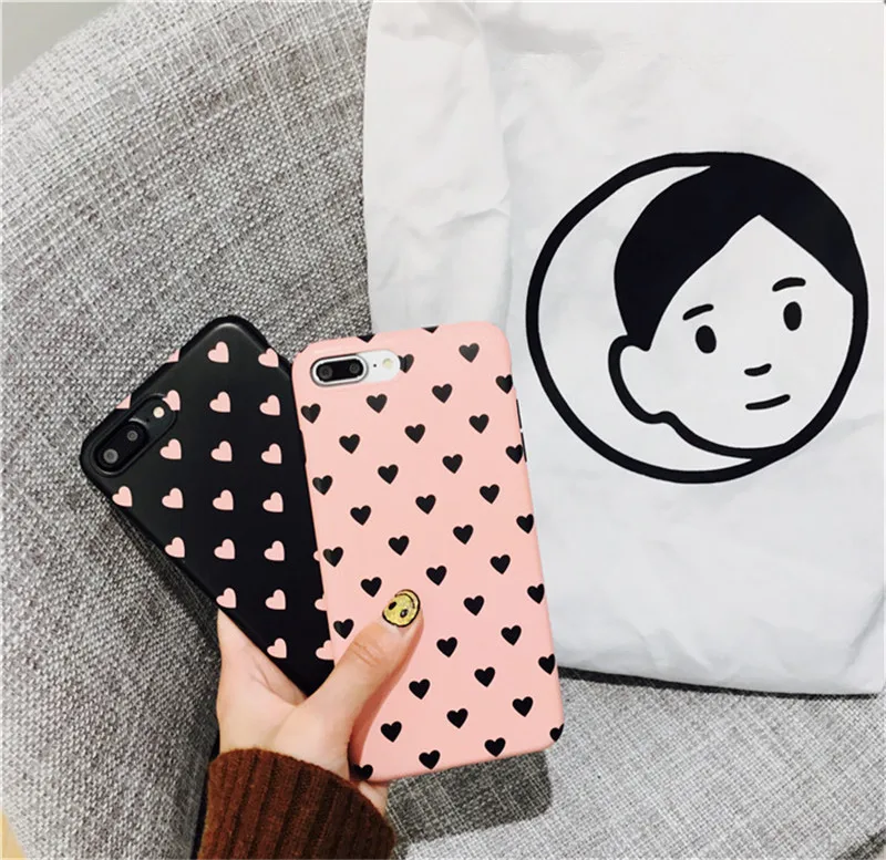 Fashion Cute Love Heart Cartoon Case For iphone X Ultra Slim Phone Cases 6s 7 8 Plus Full Protect Cover |