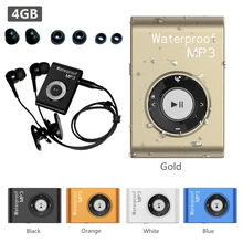 4 ГБ IPX8 водонепроницаемый MP3-плеер с наушниками металлический с зажимом fm-радио спортивный стерео музыкальный плеер