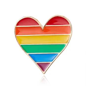 4 Pcs Rainbow Pride Brooch Pins Set - LGBT Love Is Love Heart Flag Lapel Pins For Clothes, Bags - View #3
