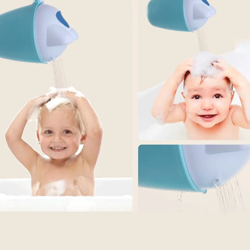 Baby Shampoo Rinse Cup Bath Toys Plastic Cartoon Frog Washing Hair Tool