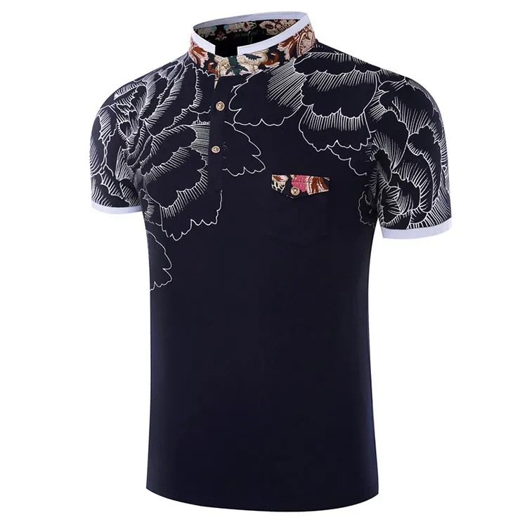Men Polo Shirt Fashion Printed Business Mens Polo 2016 Casual Short Sleeved Sports Golf Tennis Cotton Polo Camisa Plus Size 3XL (8)