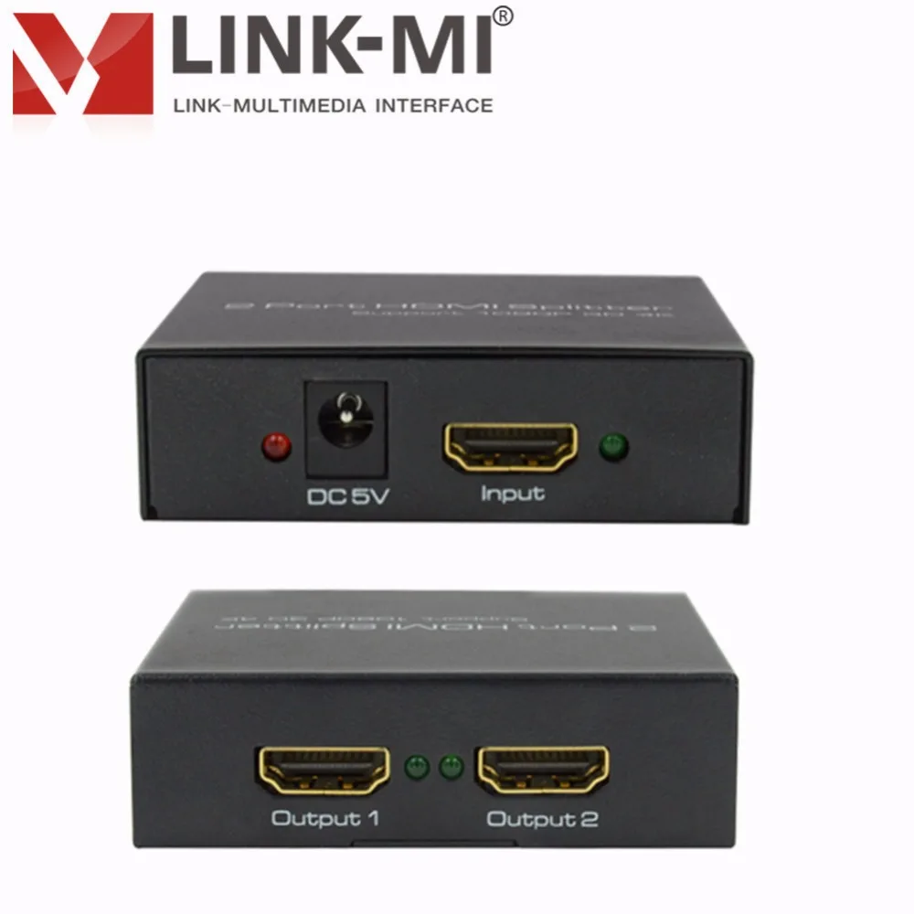 LINK-MI SP142M аудио-видео HDMI сплиттер 1x2 Поддержка 3D 4K x 2 K, CEC hdmi в двух HDMI совместимых мониторах или проекторах 10,2 Гбит/с