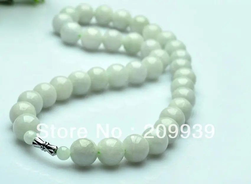 

huij 002720 Certified Grade A 100% Natural Green Jade/Jadeite Necklace/ Beads Necklace