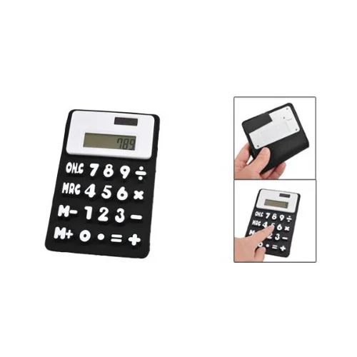 LHLL New Black White 8 Digits Refrigerator Magnetic Silicone Foldable font b Calculator b font