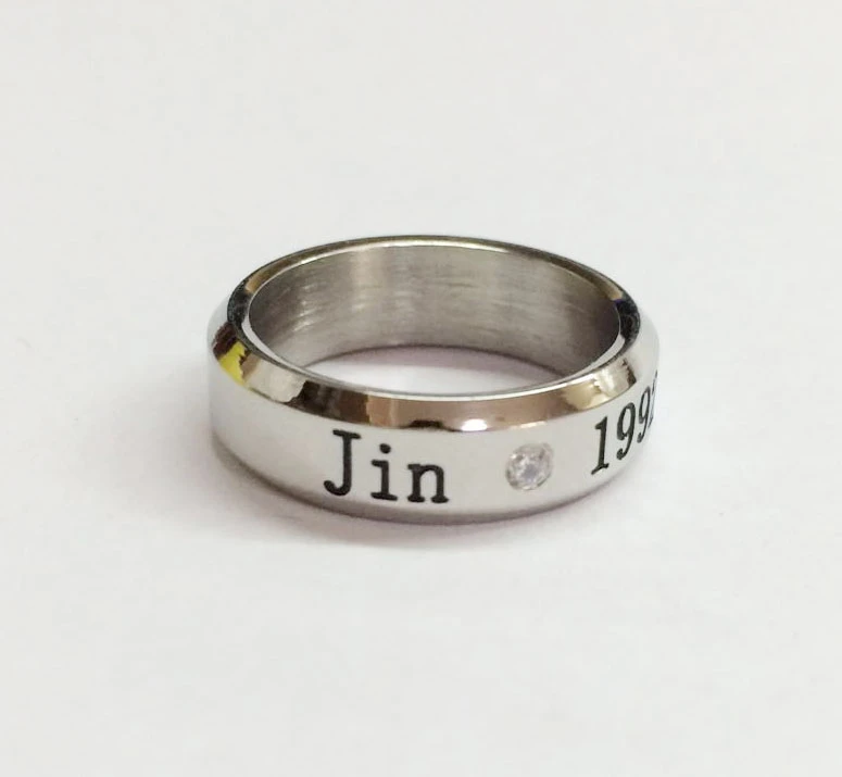 Jin Bangtan niños BTS Kpop acero inoxidable anillo nuevo|steel skull ring|steel engagement ring -