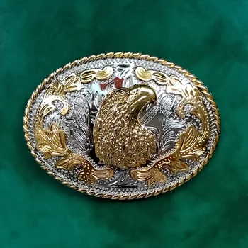 

1 Pcs Silver Gold Eagle Head Western Cowboy Belt Buckle For Men Women