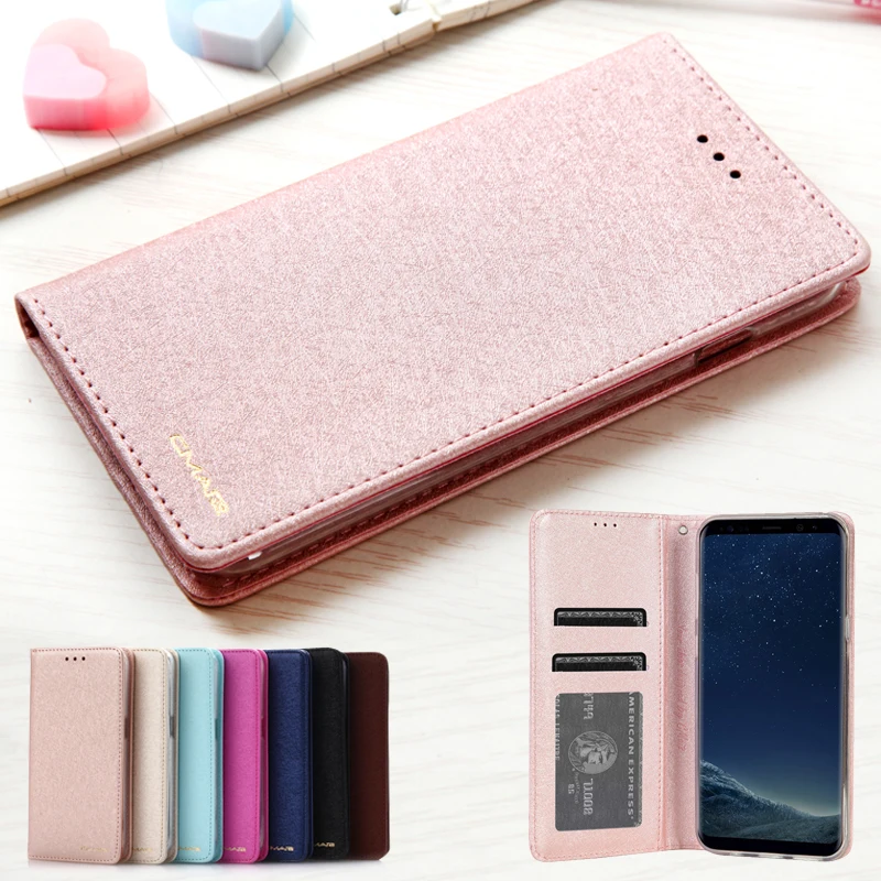 

Wallet Case For Samsung Galaxy A50 A70 S8 S9 S10 Plus S7 edge Silk Leather Flip Cover Samsung A8 Plus 2018 Case Card Holder