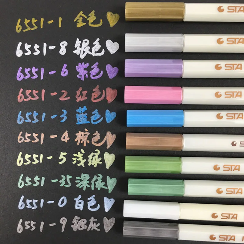 

1pcs Metallic Colored Ink Water Chalk Pen for Scrapbook Photo Album Drawing Watercolor Art Marker Gel Pens Stationery