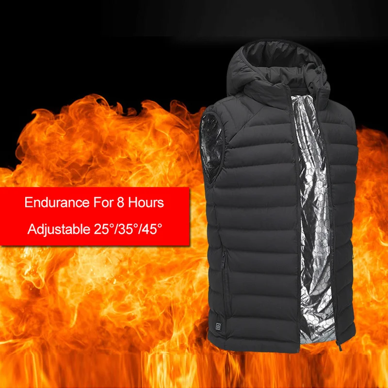 

2018 men's and women's USB infrared heating vest winter outdoor jacket electric warm vest clothing sports heating jacket