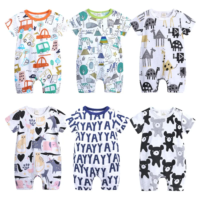 2020 New Born Baby Boys Girls Cartoon Clothing Summer Thin Short Sleeved Rompers Infant Animal Costumes Baby Boutique Clothes 2020 New Born Baby Boys Girls Cartoon Clothing Summer Thin Short Sleeved Rompers Infant Animal Costumes Baby Boutique Clothes