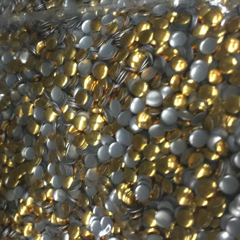 14400 шт/100 гр 3 мм Золотое круглое плоское железо на горячей фиксации nailheads Hotfix 3D