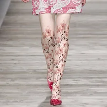 Принцесса сладкий Лолита колготки элегантный Персиковый Цветок посылка ноги печатных бархатные колготки LWK76