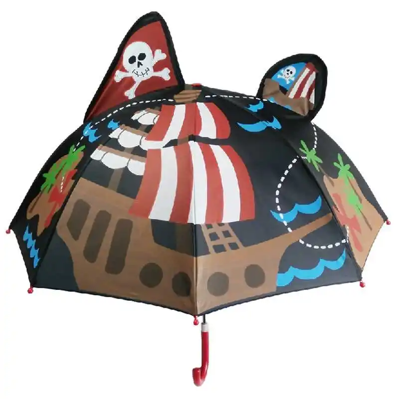 Детский зонт, милый, детский, ветрозащитный, складной, защита от солнца, УФ-защита, подарок на день рождения, детский зонтик с кошачьими ушками, для девочек и мальчиков, мультяшный - Цвет: Pirate