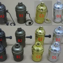4 шт./лот латунь/Золотой/Серебряный/черный Винтаж E27 алюминиевая молния держатель лампы Socket применять в Эдисон лампы DIY подвесной светильник
