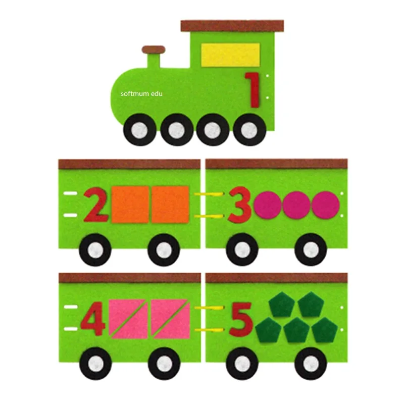 

DIY Mini Train Math Toys Preschool Montessori Teaching Aid Kindergarten Manual Cloth Early Education Toy kid Mathmetics Learning