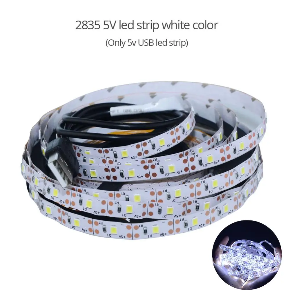 SMD 2835 RGB USB светодиодный светильник 5 в постоянного тока светодиодный светильник лента 1 м 2 м 3 м 4 м 5 м декоративная лампа для лестницы ПК ТВ фоновый светильник ings - Испускаемый цвет: Белый