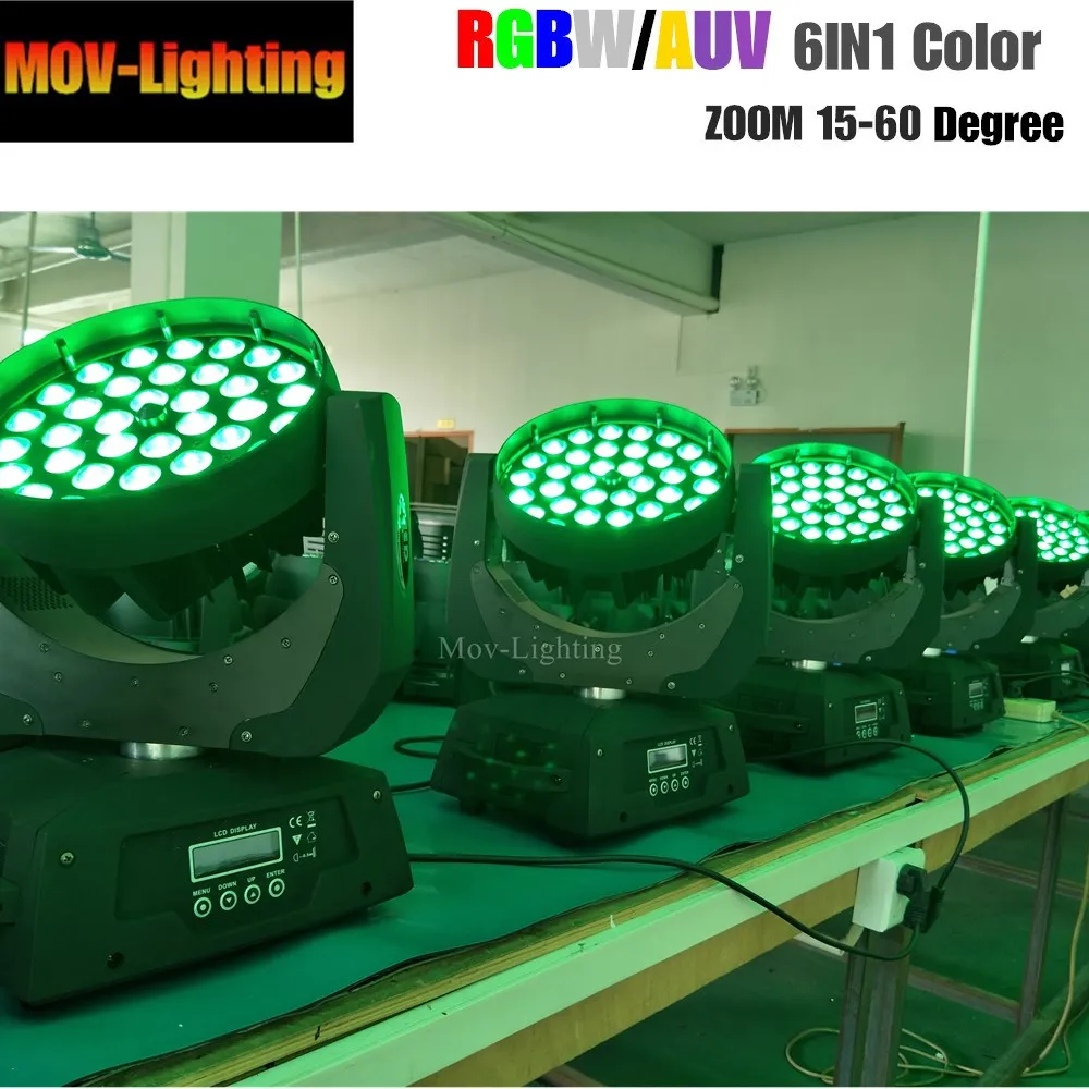 4 шт./лот fly case Dj club disco ZOOM 36x18 Вт RGBWA + UV 6 в 1 wash LED движущийся головной свет|Эффект