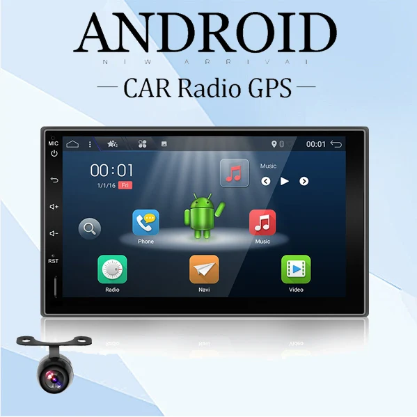 

Car Electronic Auto 2Din Android 7.1 Car DVD player Stereo GPS Navigation WIFI+Bluetooth+Radio+Quad 4 Core CPU+3G+TV RDS Camera