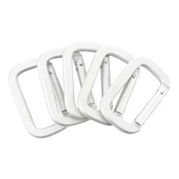 

LGFM- 5 X Snap Rectangle Keychain Silver Climbing Mountaineering Hiking