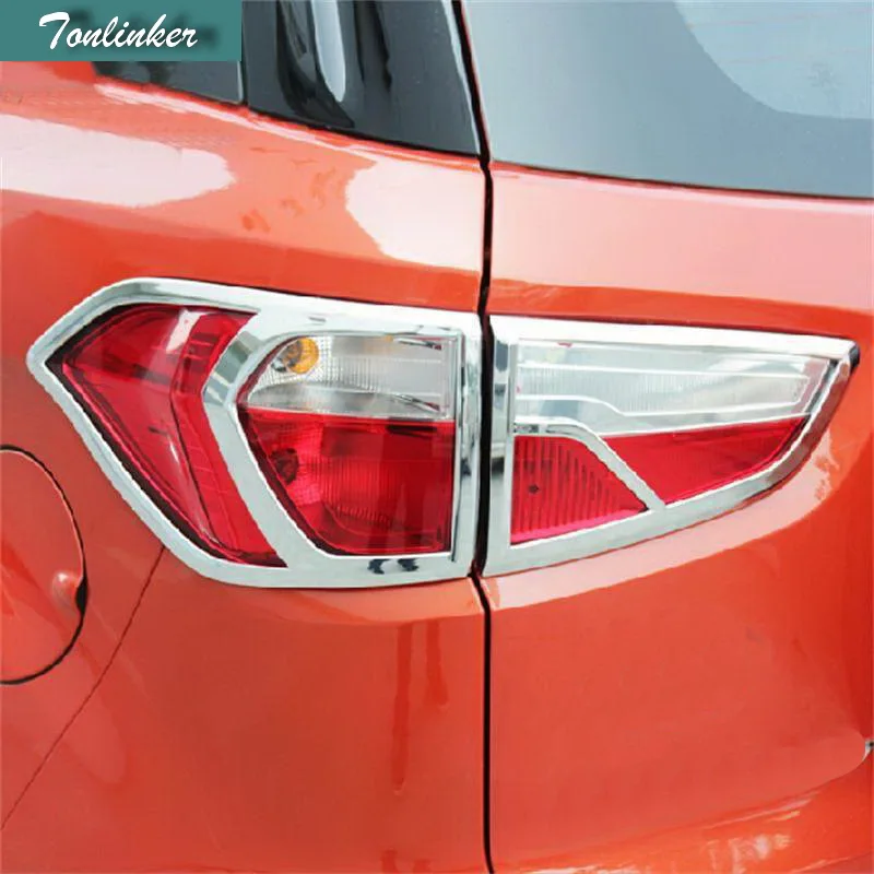 

2-4PCS Car NEW ABS Chrome front headlight and rear headlight decorative frame light box cover for Ford Ecosport parts accessorie