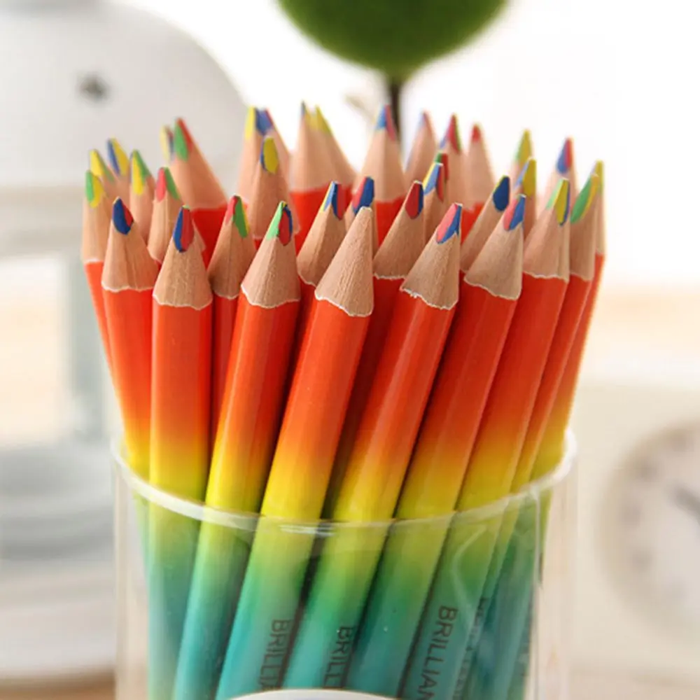 Лимит показывает карандаш всех цветов радуги 4 в 1 цветной рисунок живопись письма школьные офисные канцелярские принадлежности для офиса и обучения живопись инструмент
