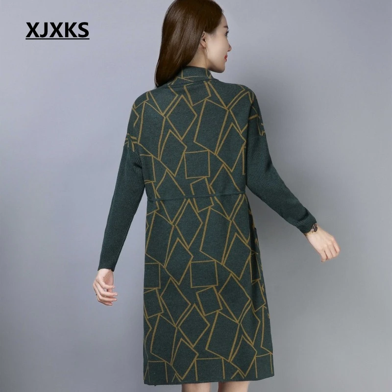 Telai Nero Di Elegante Alta Lavorato Dei Donna Delle Donne Tasche Cachemire Xjxks Signore E Vestito Qualità borgogna Del Maglia Giovane Il Streetwear A Lana verde kXiPZOu