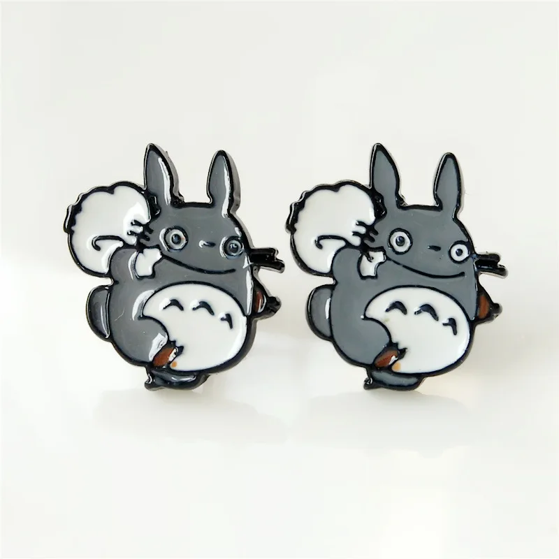 IVYYE Totoro Унесенные Призраками Без лица человек мода аниме Сережка с героями мультфильмов милые серьги-гвоздики с животными для женщин девочек детские ювелирные изделия подарок - Окраска металла: see chart