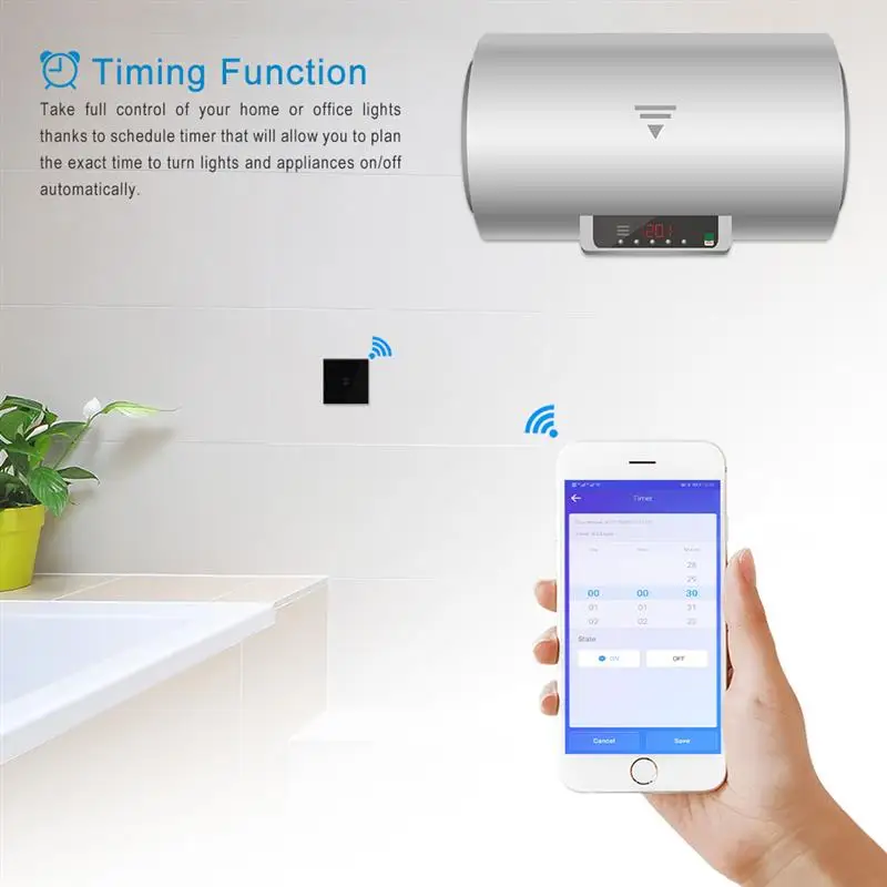 Wifi бойлер умный переключатель водонагреватель переключатели голосовой пульт дистанционного управления стандарт США/ЕС Сенсорная панель таймер работа alexa google home