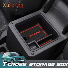 Console do carro caixa de armazenamento de braço caso recipiente reequipamento acessórios estilo para volkswagen vw t-cross tcross 2019