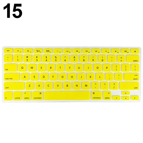 Клавиатура мягкий чехол для Apple MacBook Air Pro Retina 13/15/17 дюймов Cover Protector чехол для клавиатуры наклейки для ноутбука - Цвет: Цвет: желтый