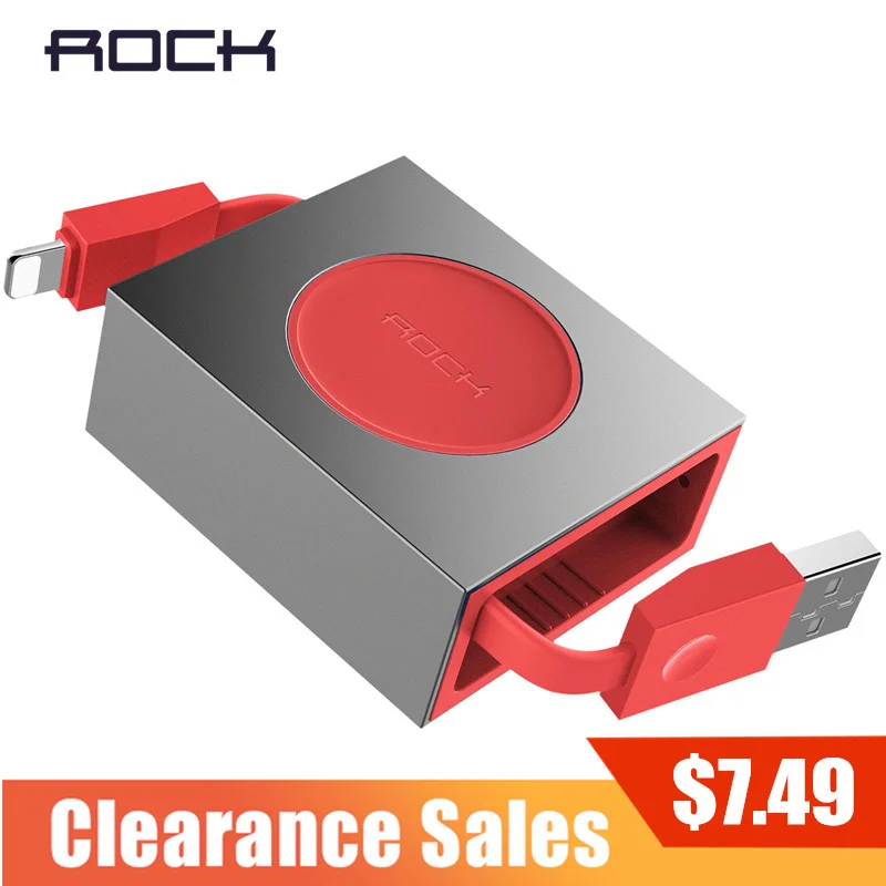 Kopen ROCK Intrekbare Usb kabel voor iPhone X 8 7 6 Rekbaar 8 pin Snel Opladen Kabel voor iPhone charger data Sync Kabel voor iPad