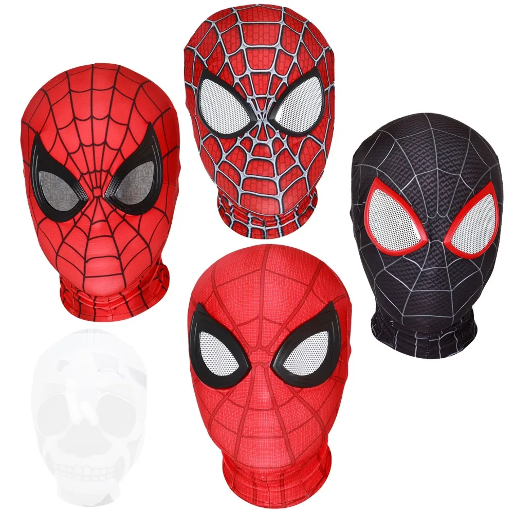 

2019 Movie Spider-Man Far From Home Cosplay Mask Superhero Lycra Raimi Spiderman Full Head Lycra Mask Superhero Lenses Adult