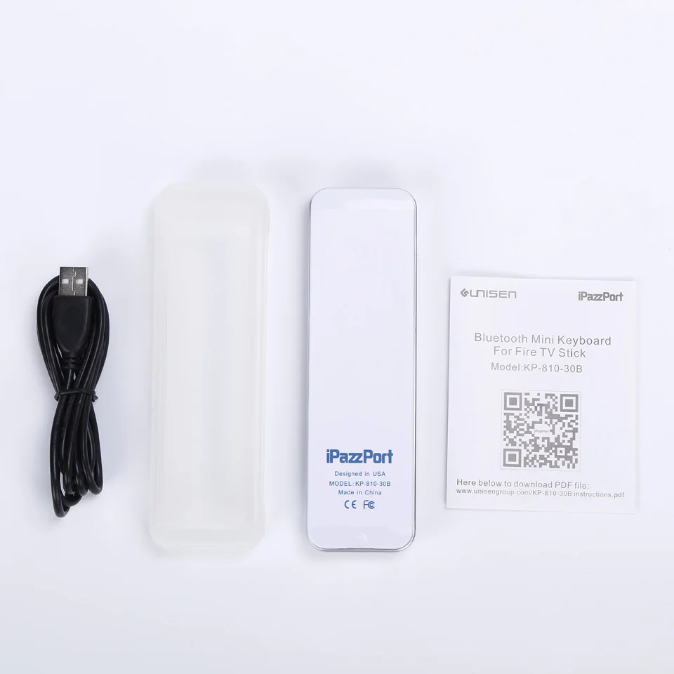 IPazzPort Bluetooth мини беспроводная клавиатура для Amazon Fire Stick с полной клавиатурой типа