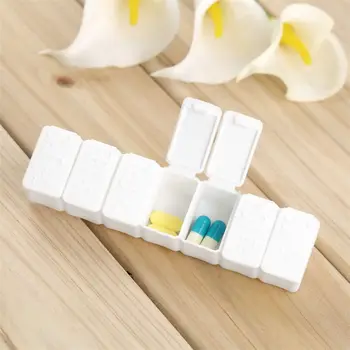 

7-Day Weekly Medicine Tablet Clip Holder Organizer Box Case Container Holder Clip Dispenser