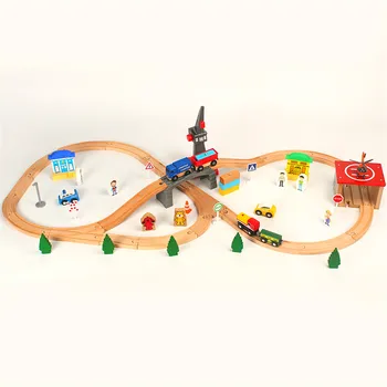 

70Pcs Mine Wooden Railway Straight And Curved Extended Track Theme Toys Compatible With Other Brands Of Wooden Tracks Train Brio