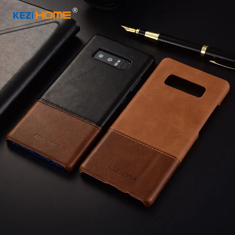 

Kezihome For Samsung Note 8 Case Genuine leather Hard Back Cover Case for Samsung Galaxy Note 8 cover High quality