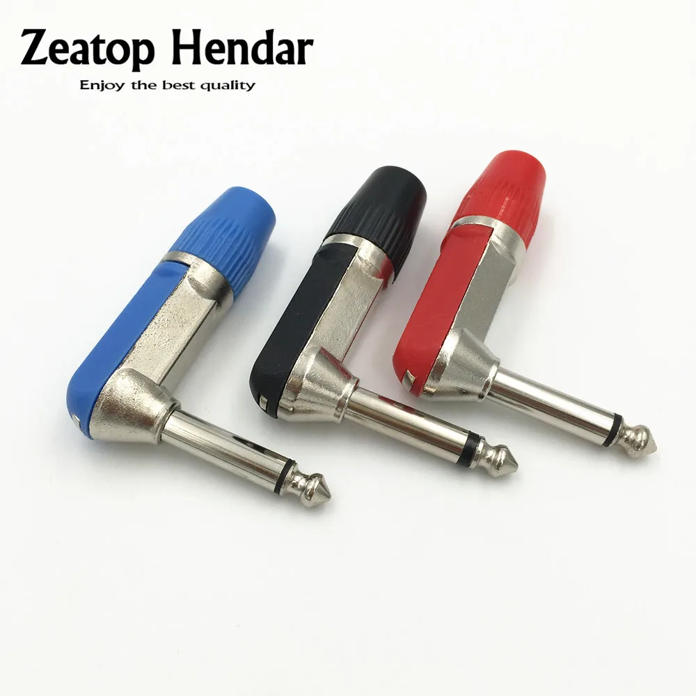 45pcs 6.35mm 2 Pin Mono Audio Stereo Jack Plug Connector Nickel Plated