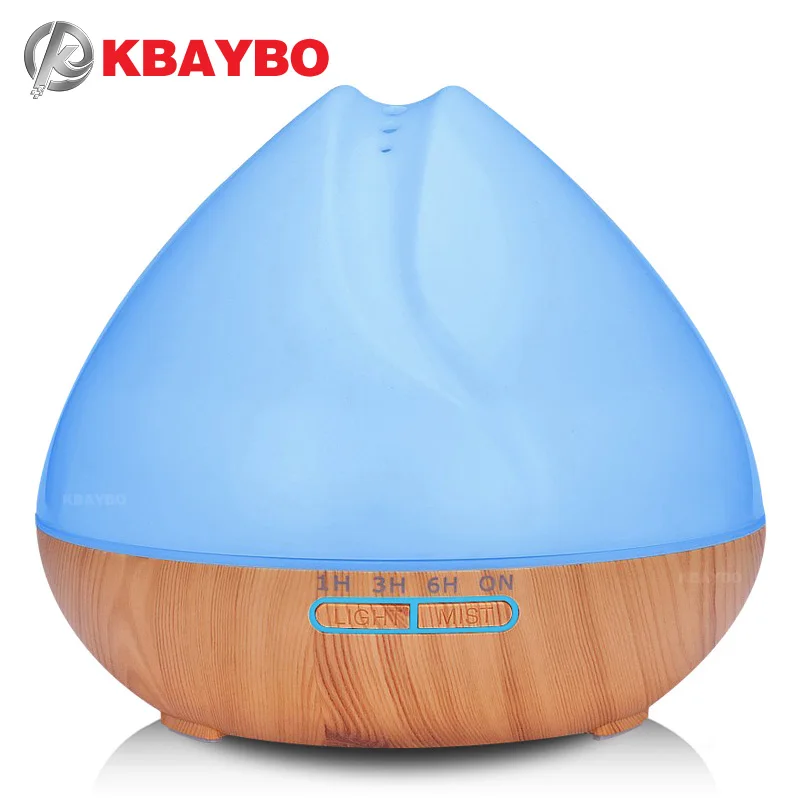 

400ml Aroma Essential Oil Diffuser Ultrasonic Air Humidifier with Wood Grain 7 Color Changing LED Lights for Office Home Bedroom